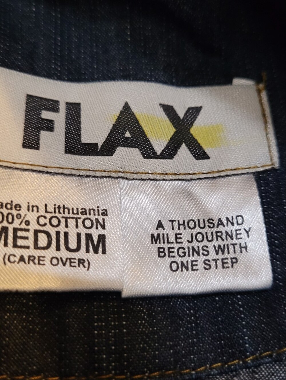 Flax Women's Dark Blue Denim Button Tunic Top M Cotton Pockets Garden Outdoor